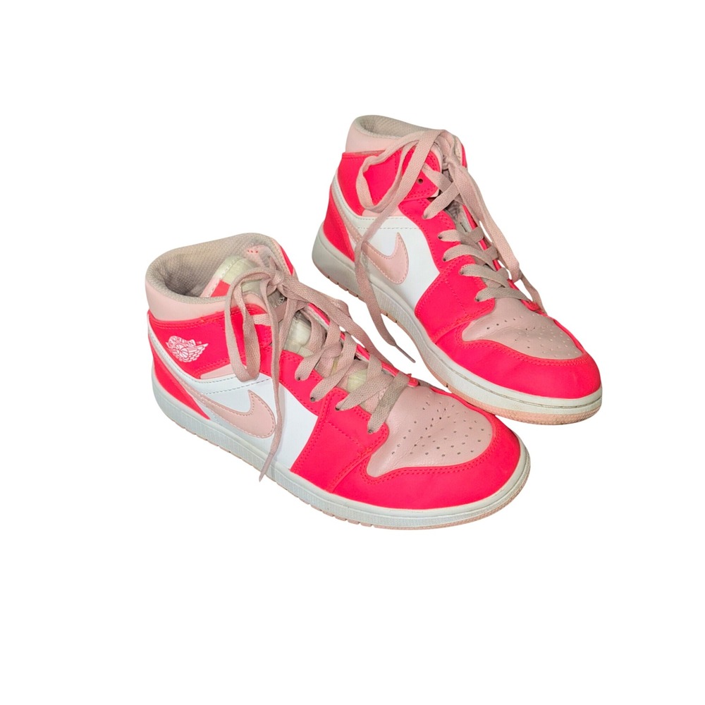 Nike Air Jordan 1 Mid Fierce Pink White Womens Sneakers FD8780-116 Size 8